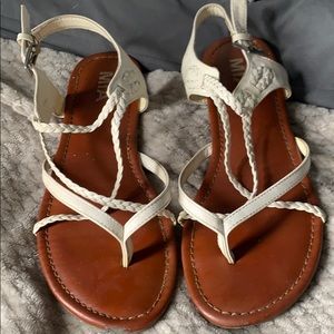 These are MIA girl white and tan Sandles